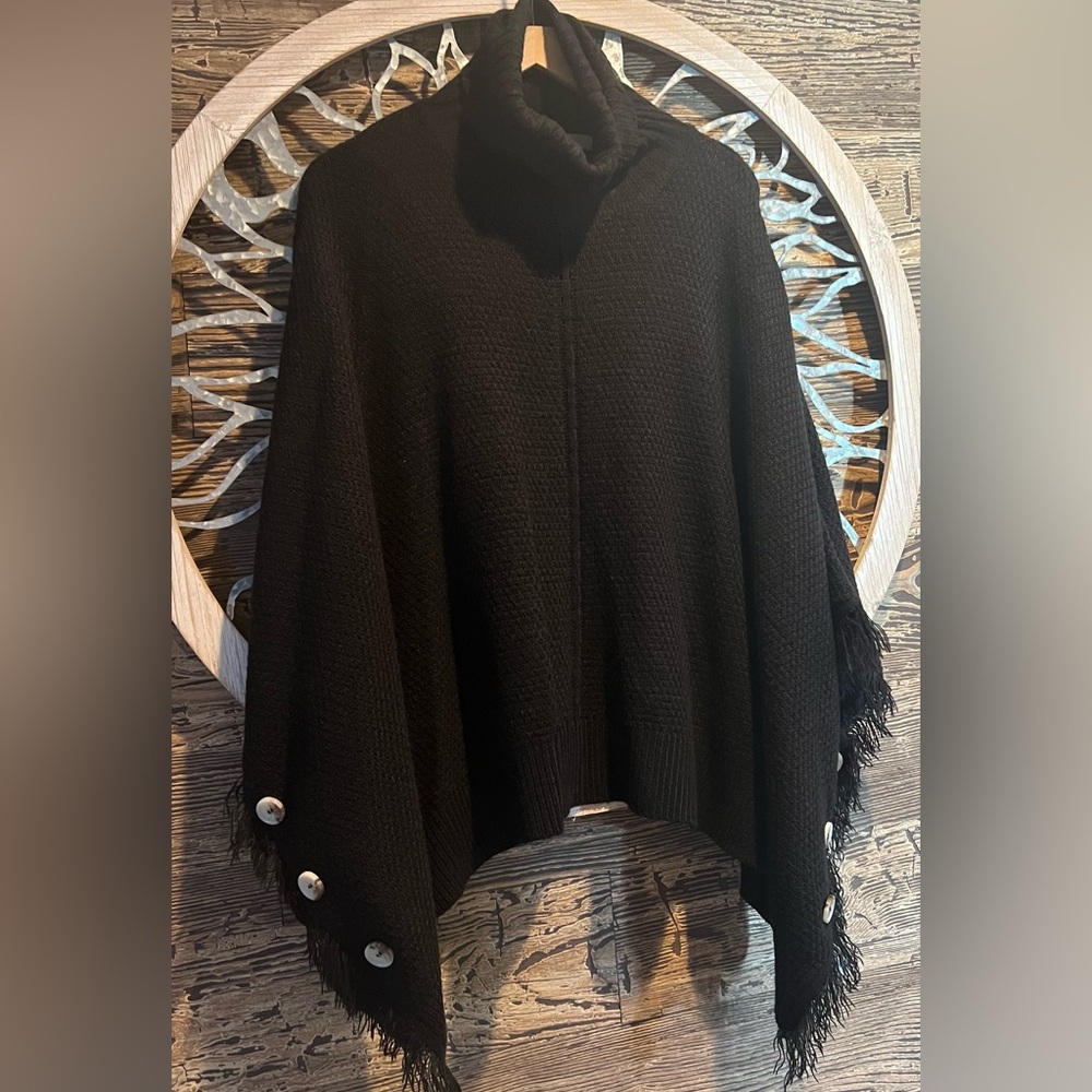 Worn once! Turtleneck pullover poncho.